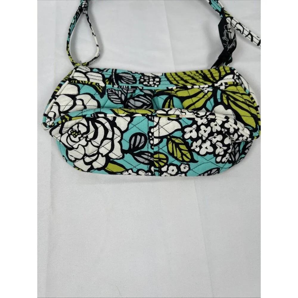 Vera Bradley Women's Island Blooms Frannie Crescent Crossbody Bag Purse Pleated